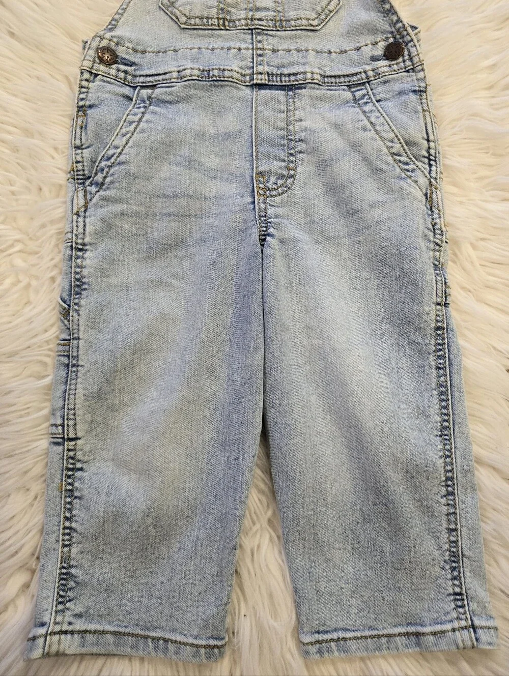 ​OshKosh Bgosh Toddler 2T Light Wash Denim Overalls Blue Bib Jeans Dungaree Pant